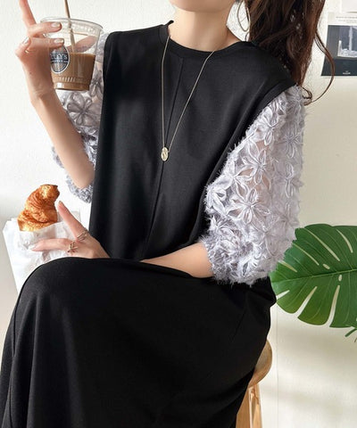 H165 ブラック×ブルーグレーM着用